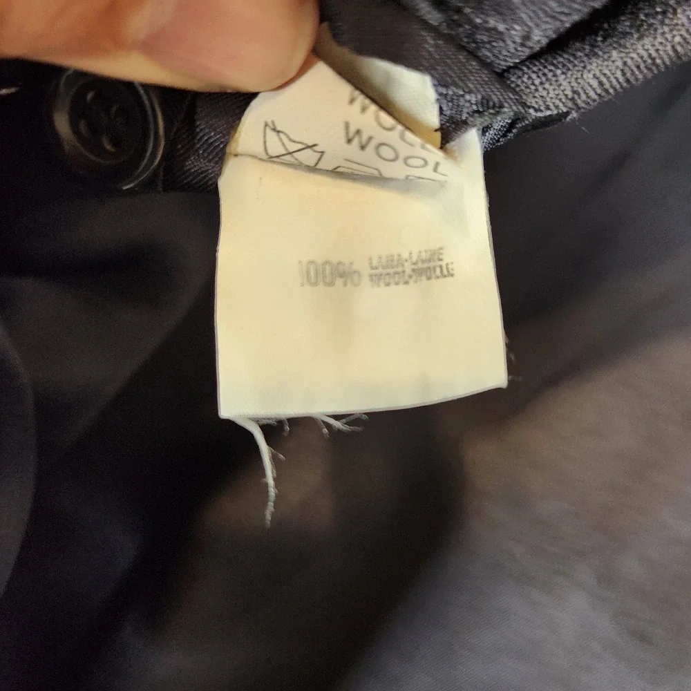 Paccetti Blazer Men's 45L‎ Black Pinstripe Vintage Italian Suit Jacket 100% Wool